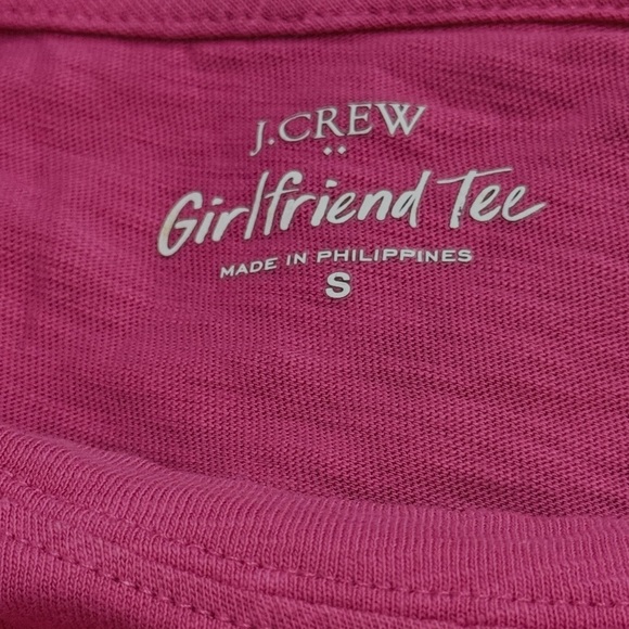J. Crew Pink Long-Sleeve Crewneck Girlfriend Tee AS893 Size S - Picture 4 of 5